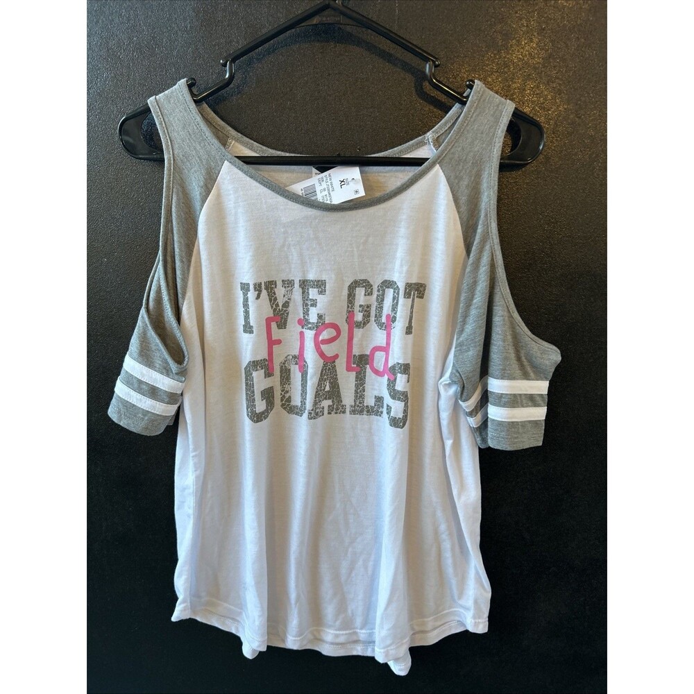 I’ve Got Field Goals Women’s Shirt Size XL Open Shoulder Tee #148